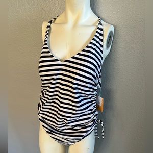 NEW Kona Sol Women’s Navy Blue & White Strip Swimsuit-Size 16/18